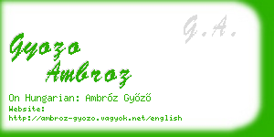 gyozo ambroz business card