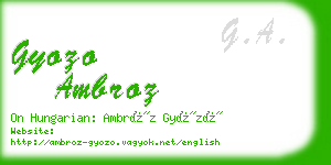 gyozo ambroz business card